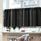 MysticalBlack: Curtains with Tribal Pattern & Tassels – Elegant & Practical for Closet Covers
