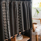MysticalBlack: Curtains with Tribal Pattern & Tassels – Elegant & Practical for Closet Covers