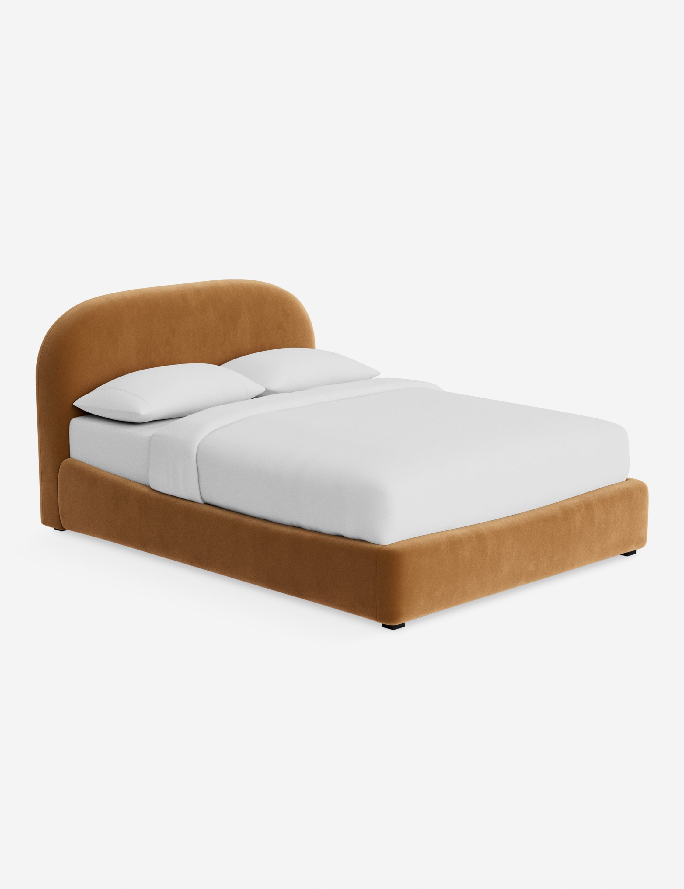 Nexa Platform Bed | Soft Upholstery, Sculpted Headboard