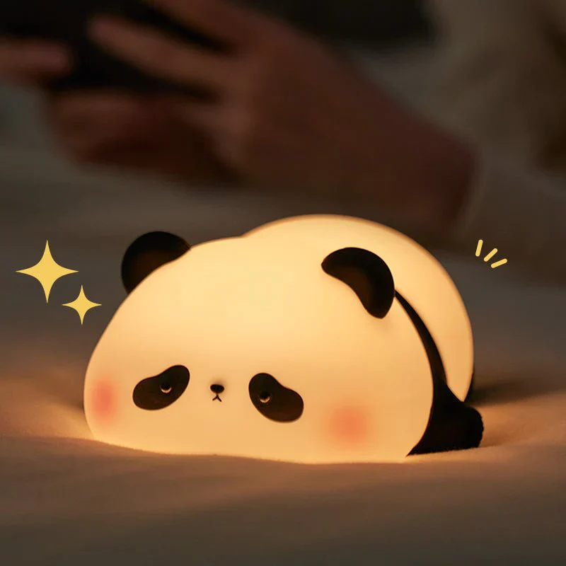 Panda LED Night Lamp USB C Rechargeable Silicone Bedside Ambient Light