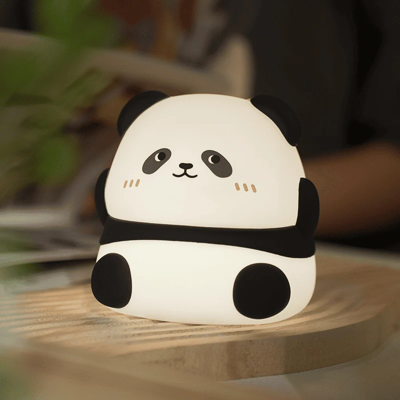 Panda LED Night Lamp USB C Rechargeable Silicone Bedside Ambient Light