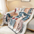 NaturFransen: Sofa cover in elegant cotton-linen style with decorative tassels & durable protection – for sofa & bedroom