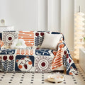 NaturFransen: Sofa cover in elegant cotton-linen style with decorative tassels & durable protection – for sofa & bedroom