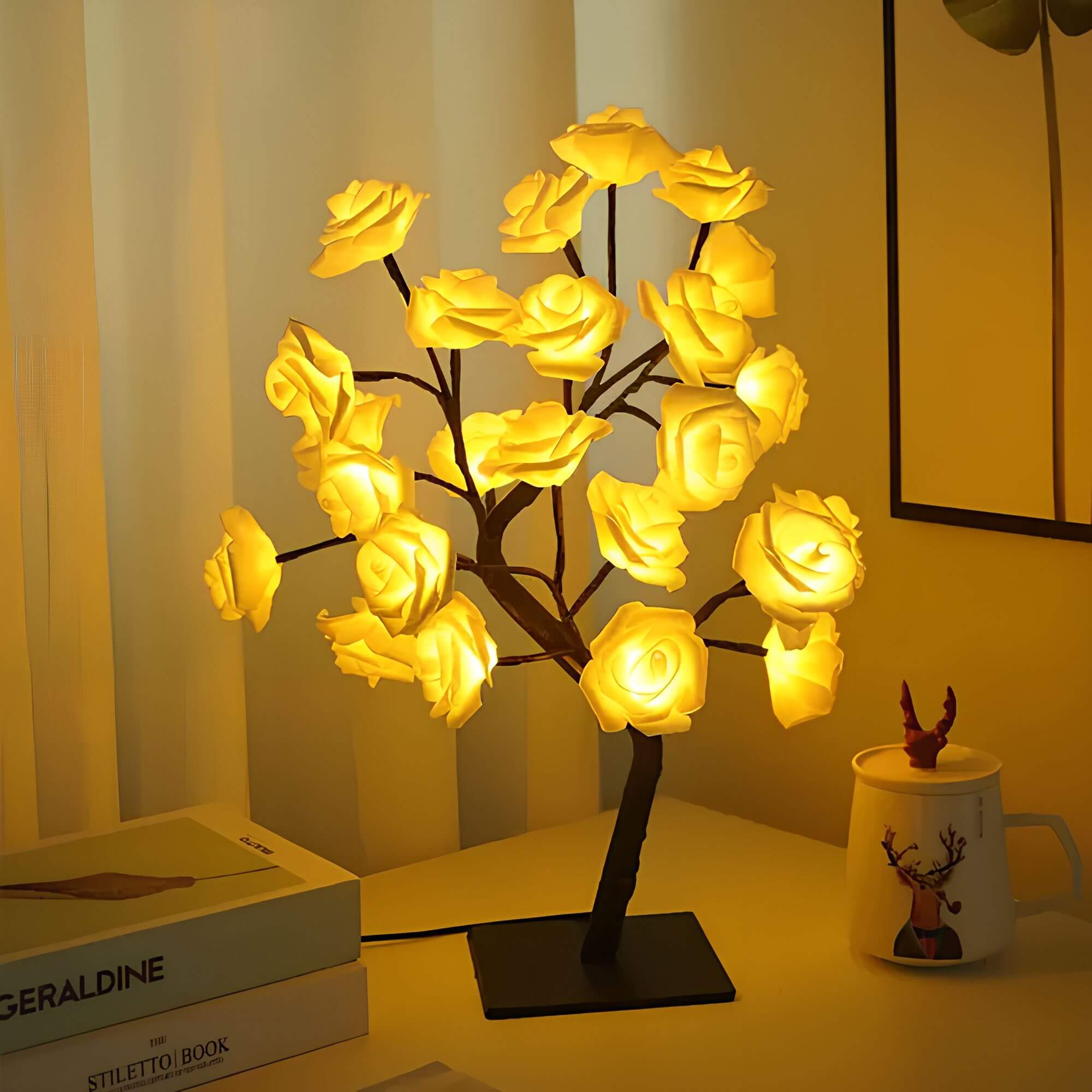 NaturGlanz: Enchanting Tree Table Lamp – Warm LED Light for Living Room & Bedroom