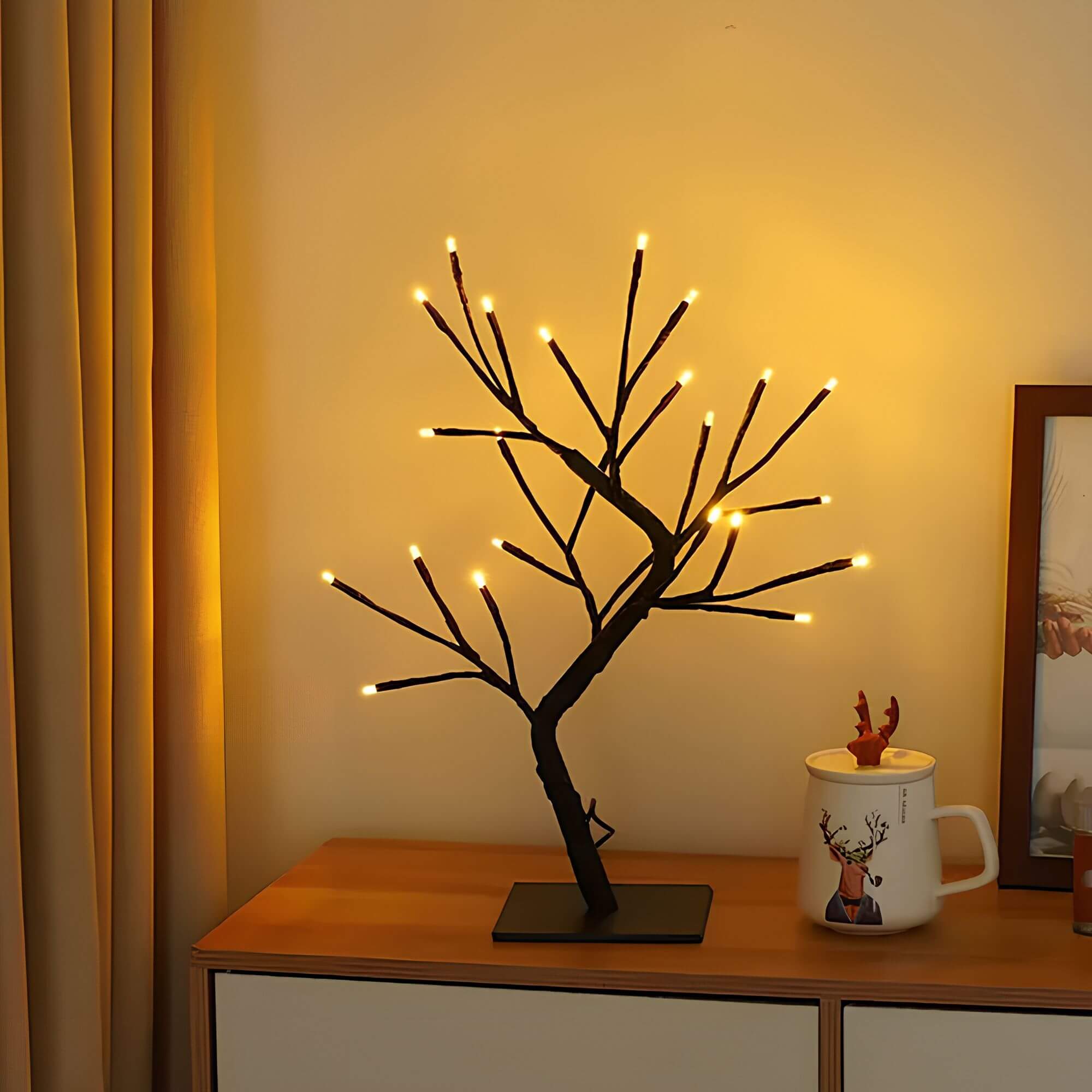 NaturGlanz: Enchanting Tree Table Lamp – Warm LED Light for Living Room & Bedroom