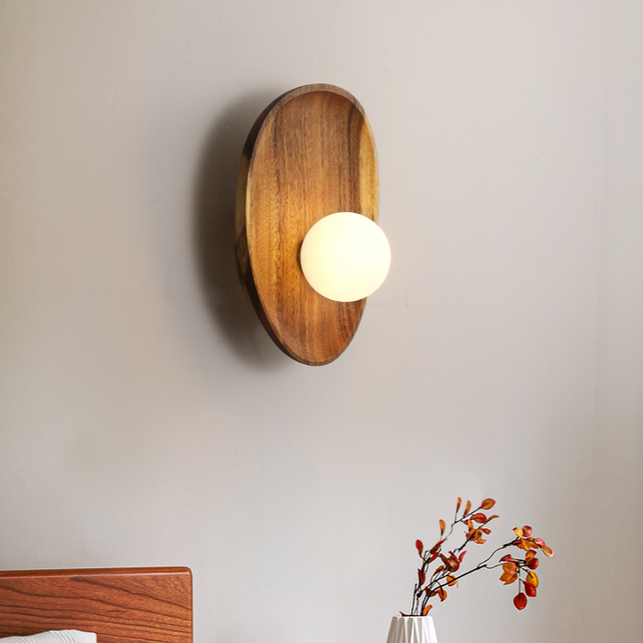 NaturGlanz: Wooden Wall Light – Warm Light for Living Room & Bedroom