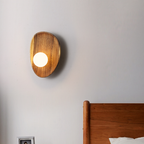 NaturGlanz: Wooden Wall Light – Warm Light for Living Room & Bedroom