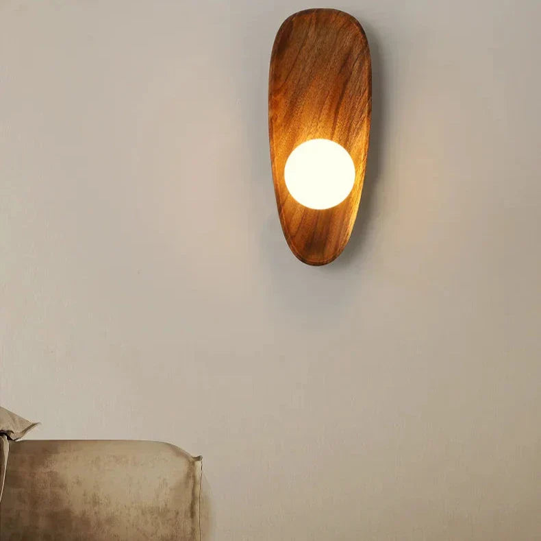 NaturGlanz: Wooden Wall Light – Warm Light for Living Room & Bedroom