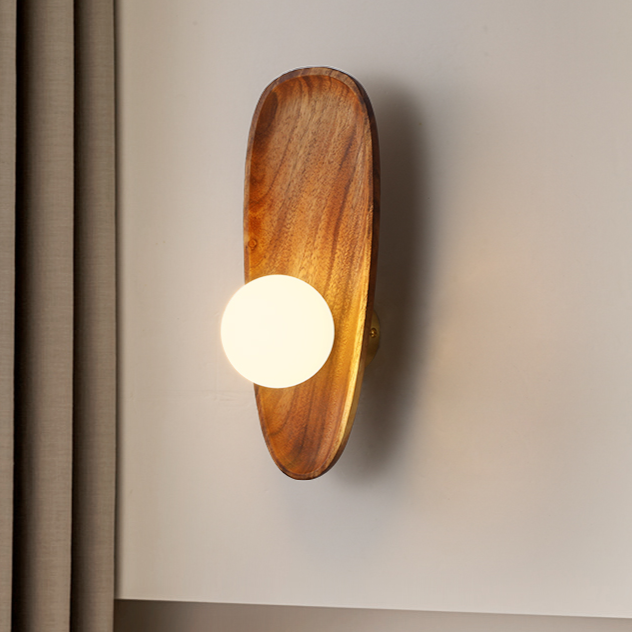 NaturGlanz: Wooden Wall Light – Warm Light for Living Room & Bedroom