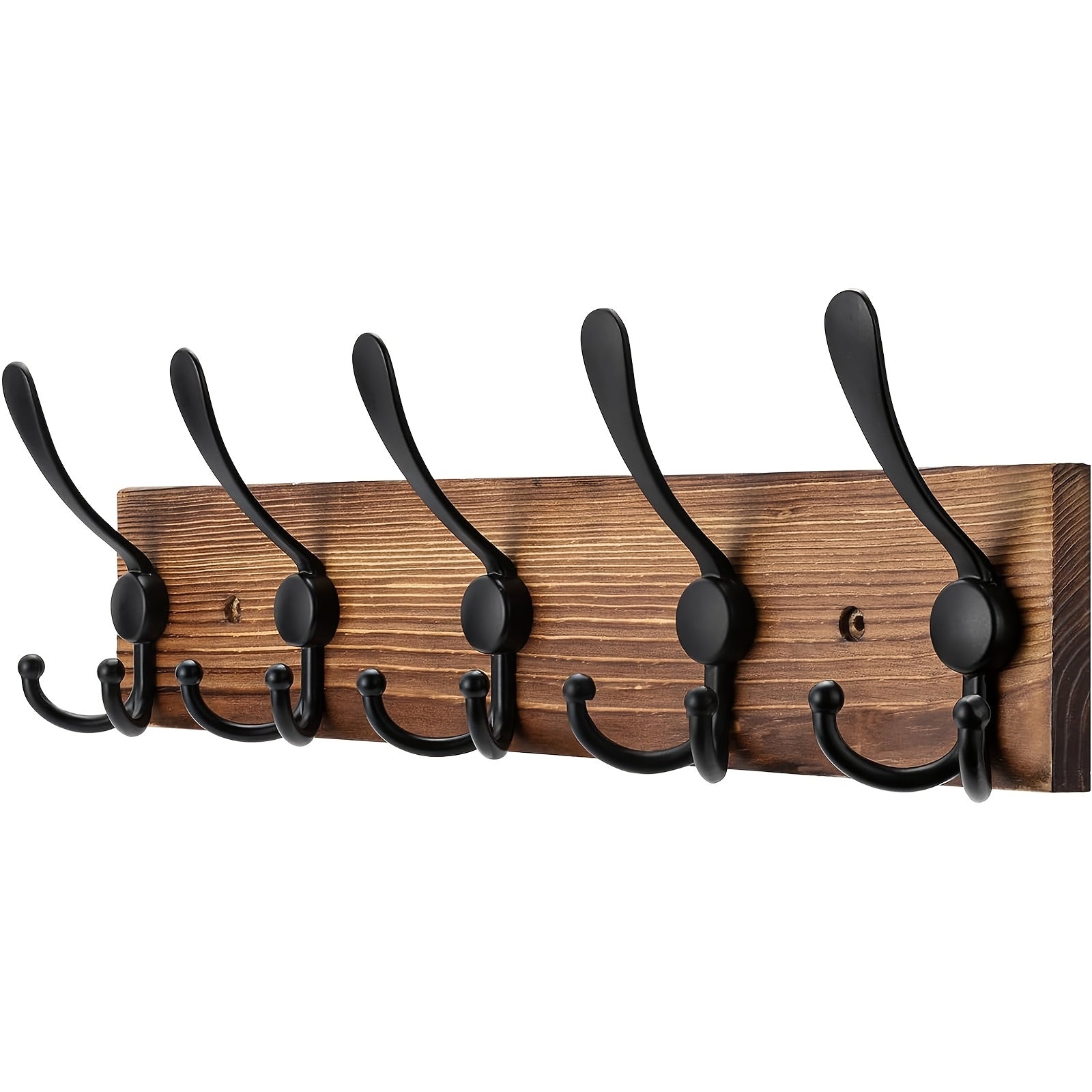NaturHaken: Wall-Mounted Coat Rack – Dark Wood Design, Decorative & Space-Saving for Bathroom & Living Room
