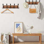 NaturHaken: Wall-Mounted Coat Rack – Dark Wood Design, Decorative & Space-Saving for Bathroom & Living Room