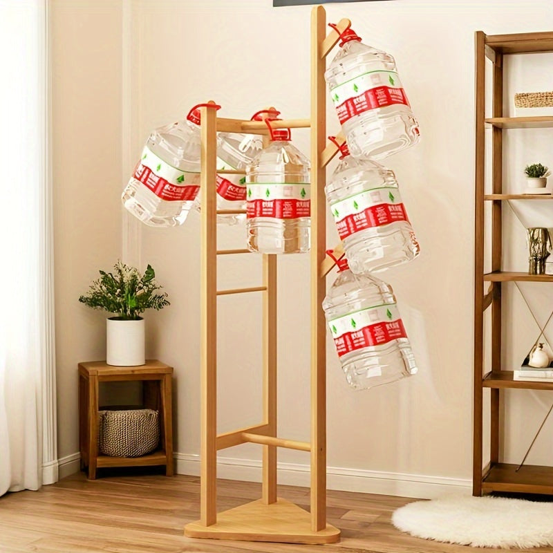 NaturHalt: Clothes Rack Bamboo – Stable Stand Organizer with Shelf, Decorative & Robust for Hallway, Bedroom & Guest Room