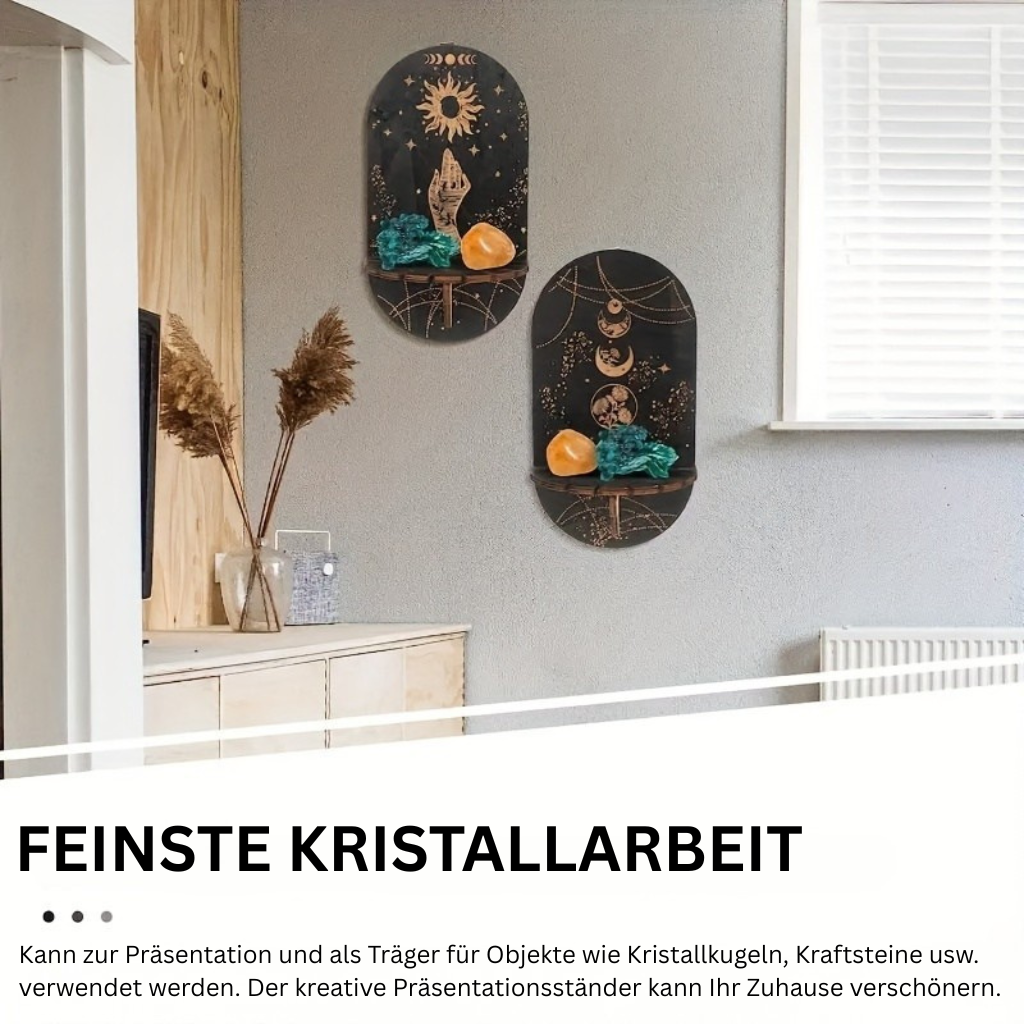 NaturKristall: Wooden Wall Shelves – Robust, Decorative & Versatile in Boho Style for Plants & Decor