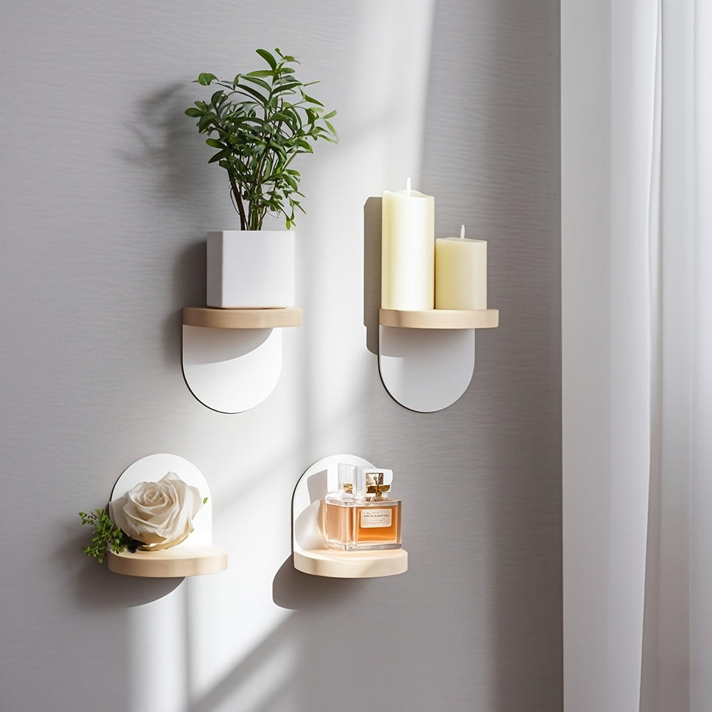 NaturKurve: Decorative Wall Shelves – Rustic, Space-Saving & Hanging in Boho Style for Candles & Accessories in the Bedroom