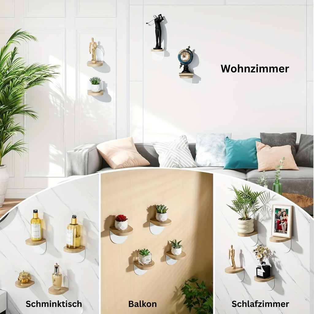NaturKurve: Decorative Wall Shelves – Rustic, Space-Saving & Hanging in Boho Style for Candles & Accessories in the Bedroom