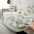NaturSanft: Chenille-Mix Sofa Cover with Elegant Fringes & Non-Slip Comfort – for Sofa & Living Room