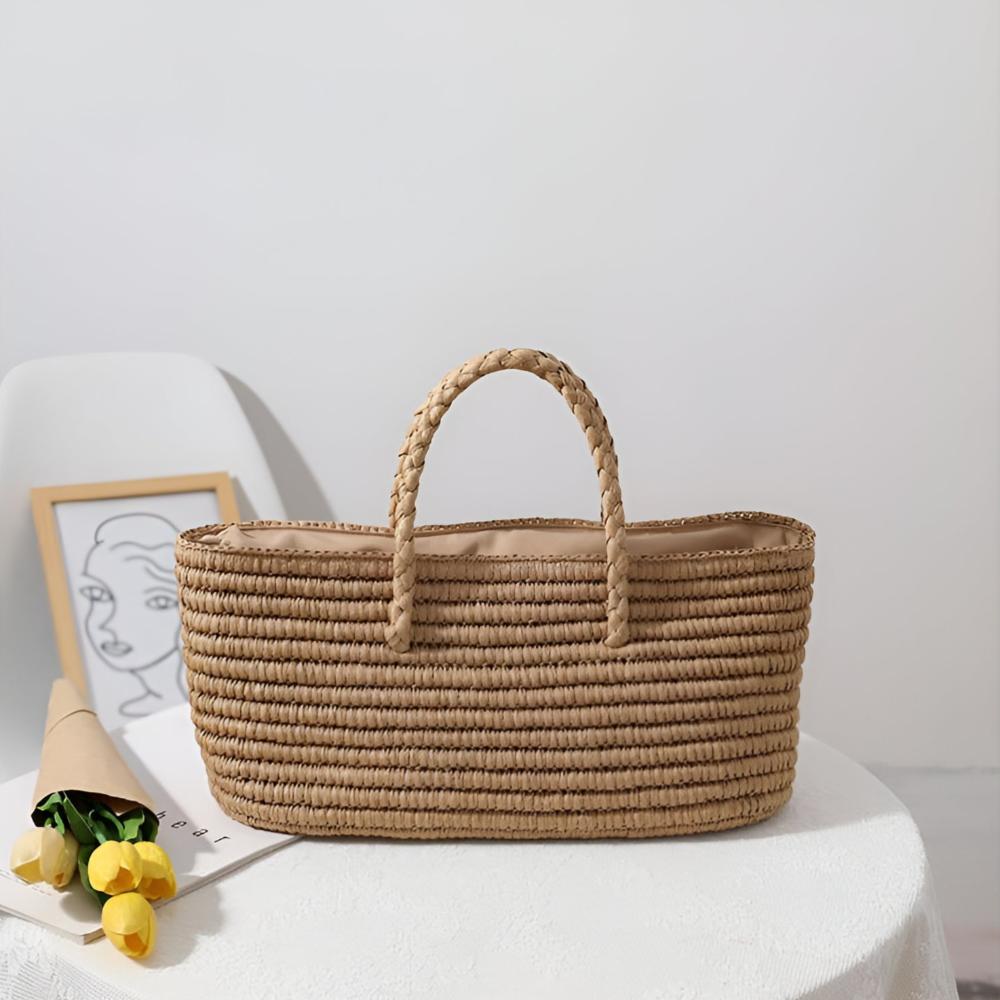 NaturStil: Straw Tote Bag – Handcrafted, Durable & Decorative for Summer & Vacation