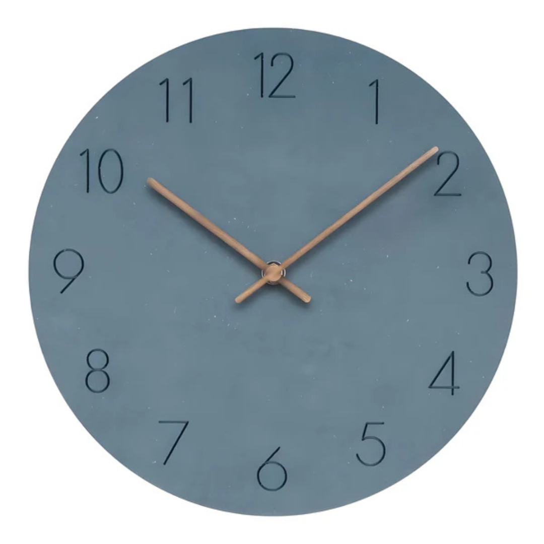 NaturTakt: Stylish Wooden Wall Clock Round & Silent – for Bedroom & Office