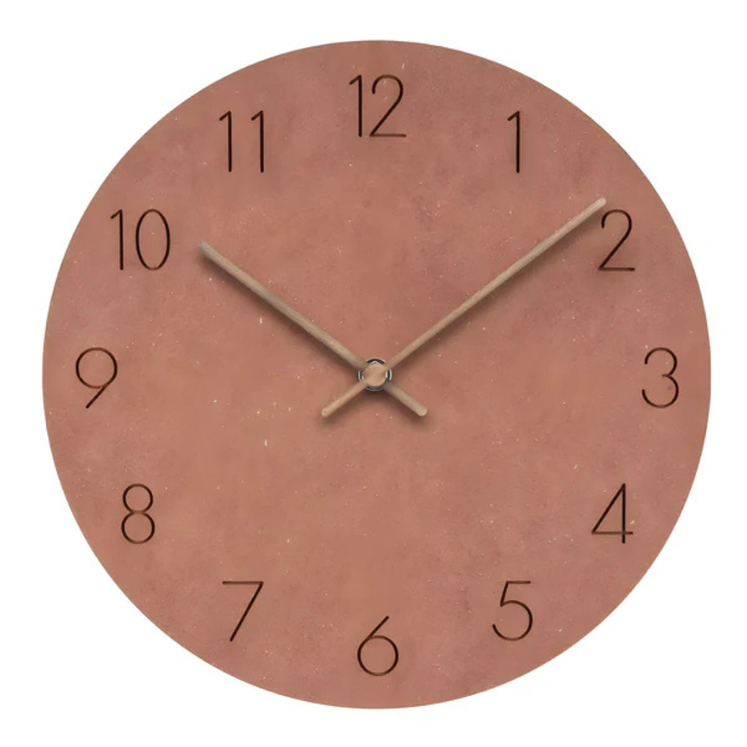 NaturTakt: Stylish Wooden Wall Clock Round & Silent – for Bedroom & Office