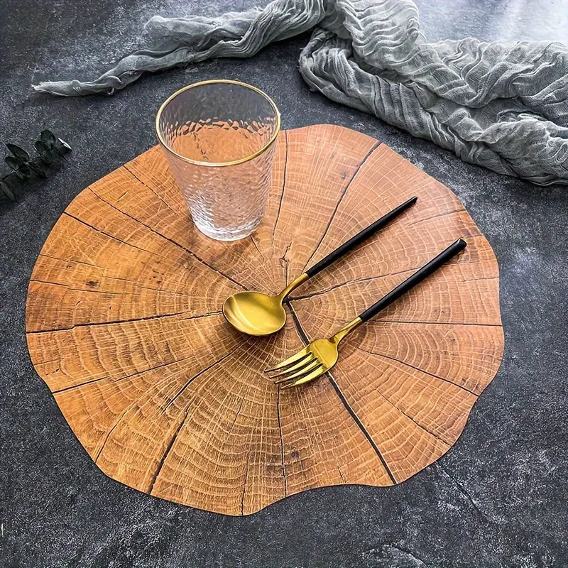 Placemat PVC Tree Ring Design Heat Resistant Easy Clean Surface