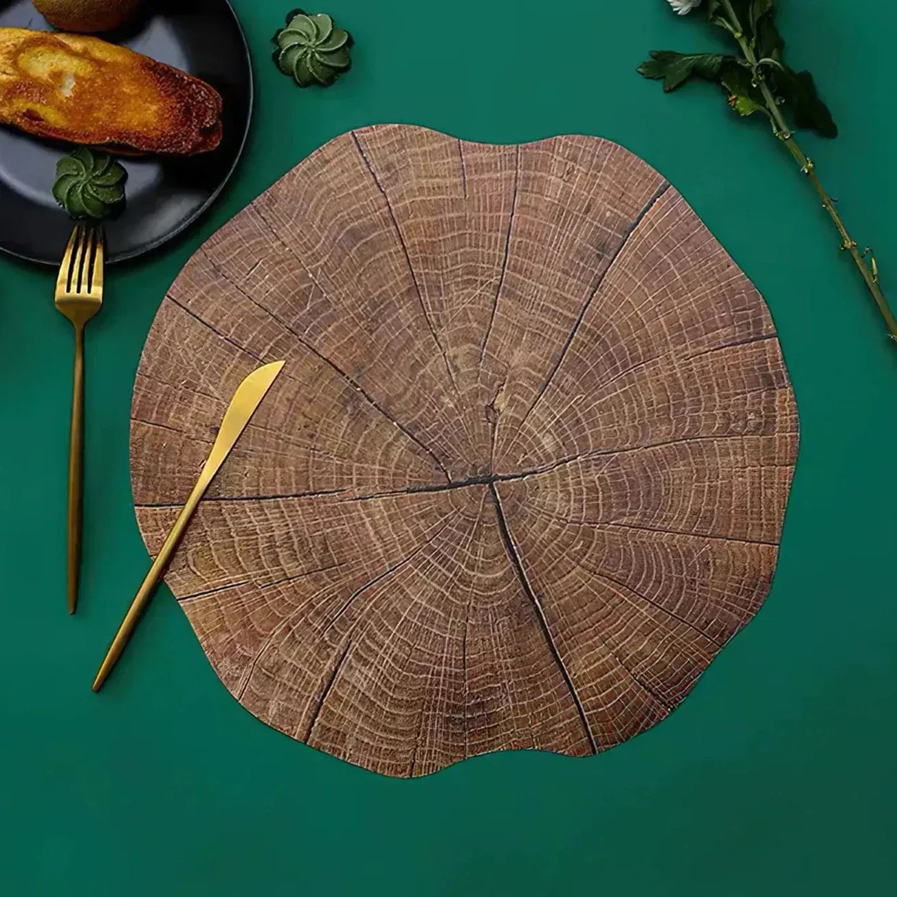 Placemat PVC Tree Ring Design Heat Resistant Easy Clean Surface