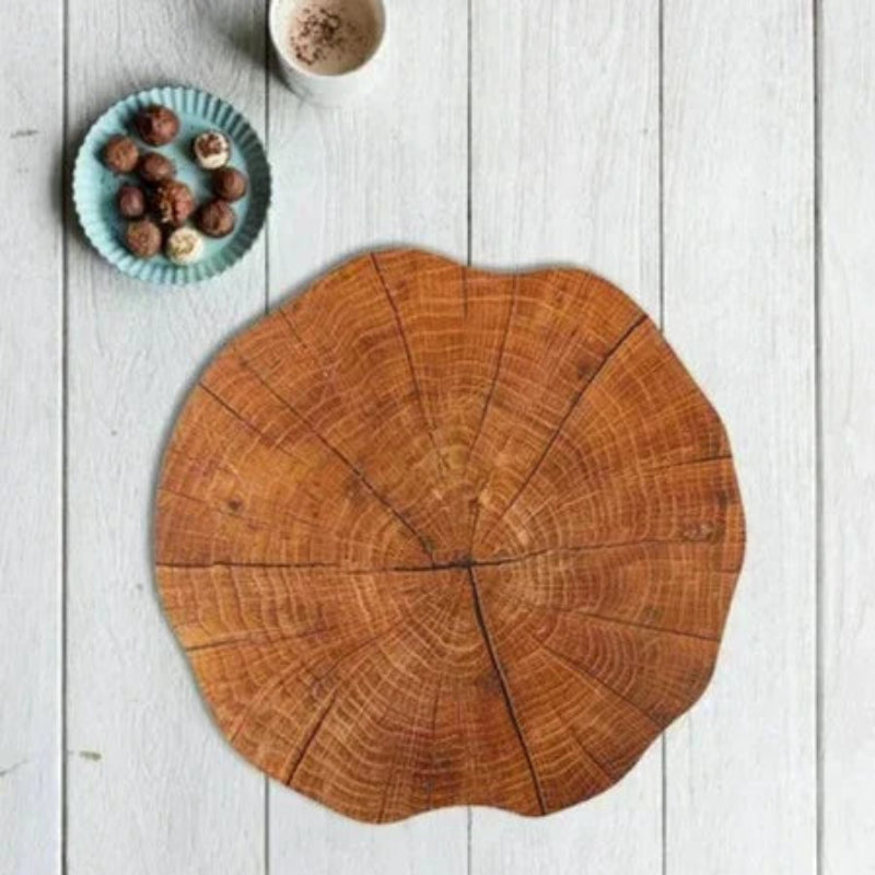 Placemat PVC Tree Ring Design Heat Resistant Easy Clean Surface