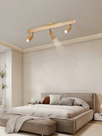 Japanese Wooden Adjustable LED Spotlight 1-Light