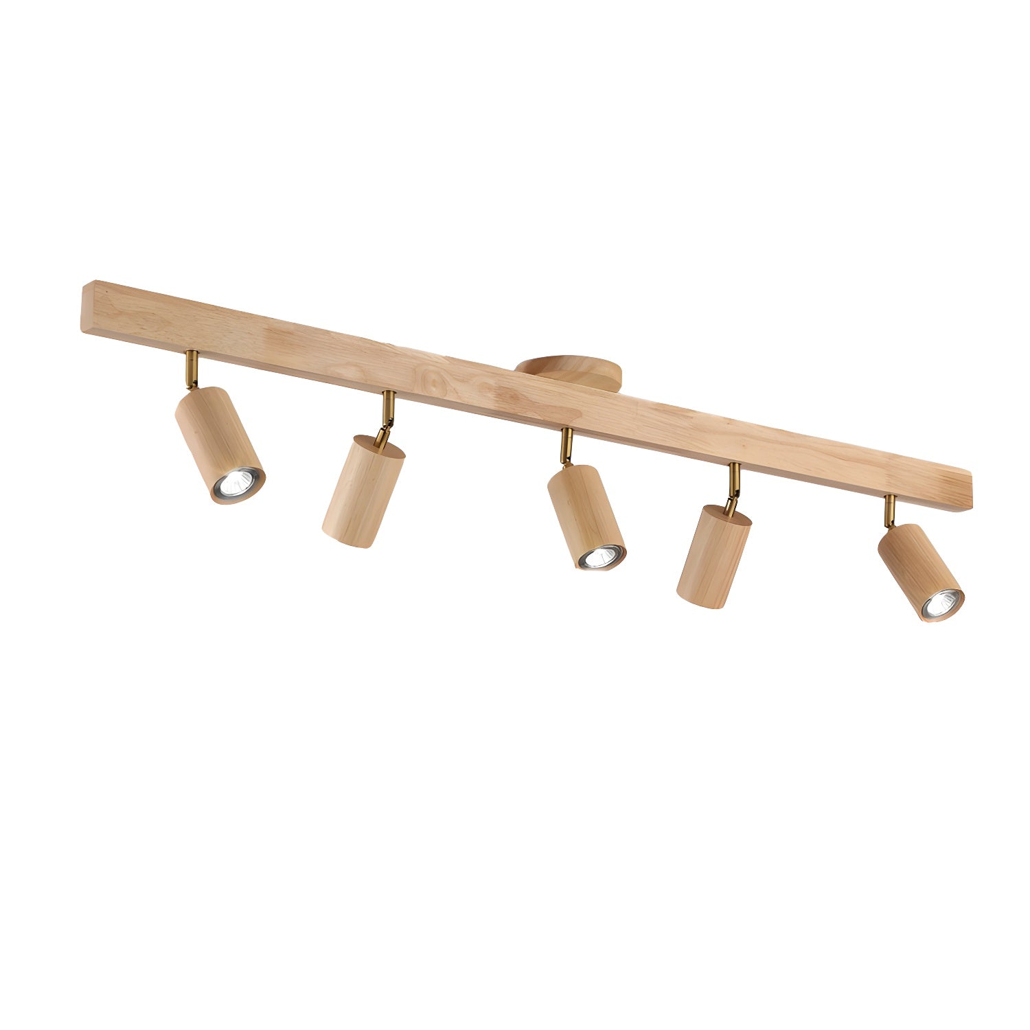 Japanese Wooden Adjustable LED Spotlight 1-Light