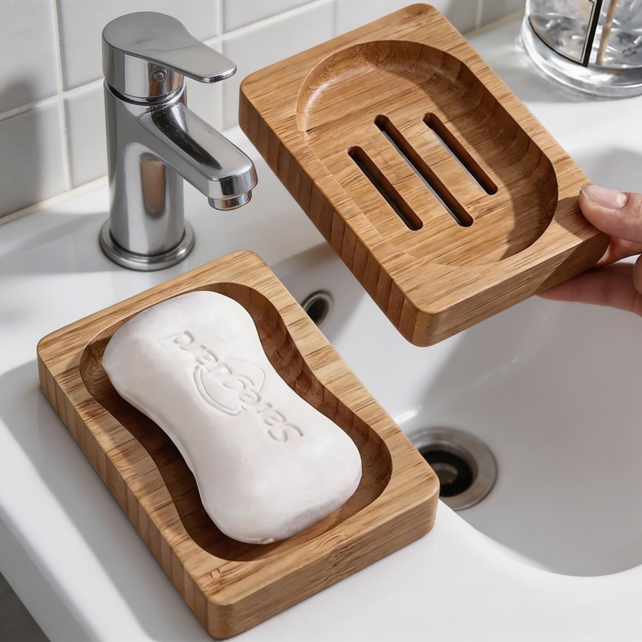 Wooden Soap Dish Eco-Friendly Natural Wood Holder