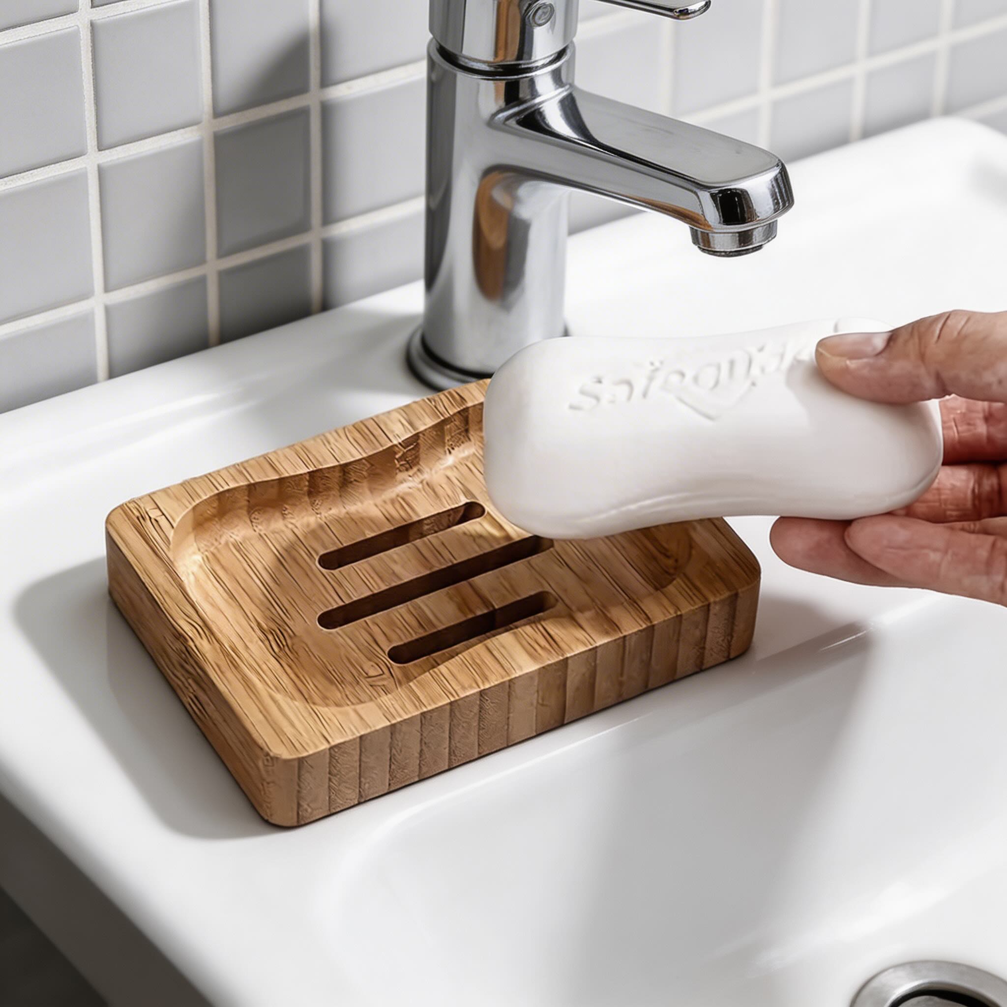 Wooden Soap Dish Eco-Friendly Natural Wood Holder