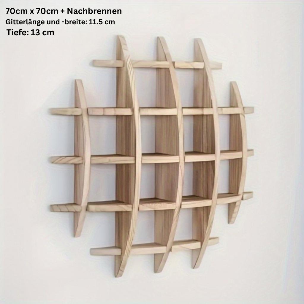 NaturalAsh: Wall Shelf Wood – classic, decorative & hanging with Ash Wood Finish for Bedroom & Hallway