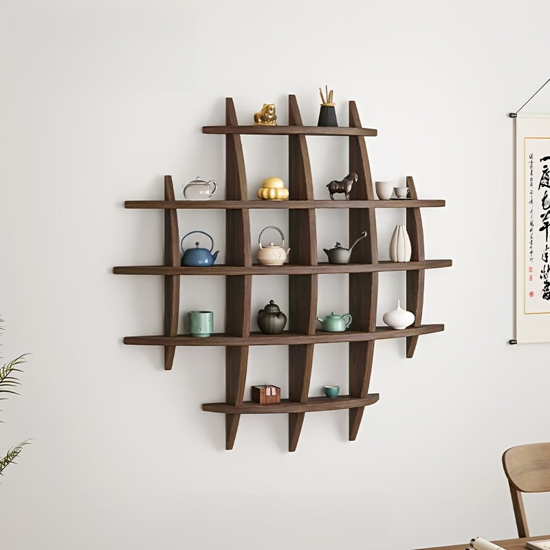 NaturalAsh: Wall Shelf Wood – classic, decorative & hanging with Ash Wood Finish for Bedroom & Hallway