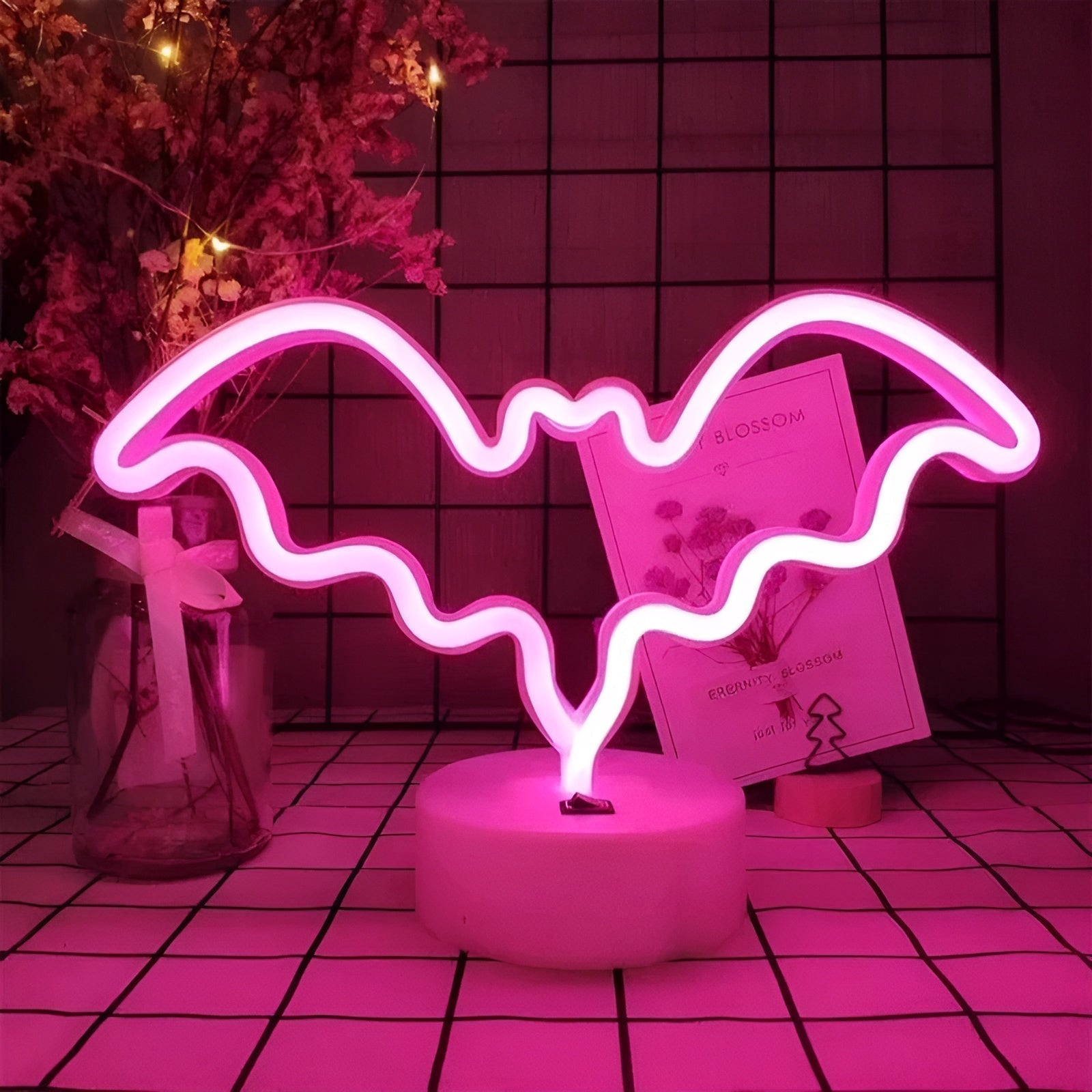 Neon Signal Lamp Multicolor Decorative Indoor Lighting with Stable Base
