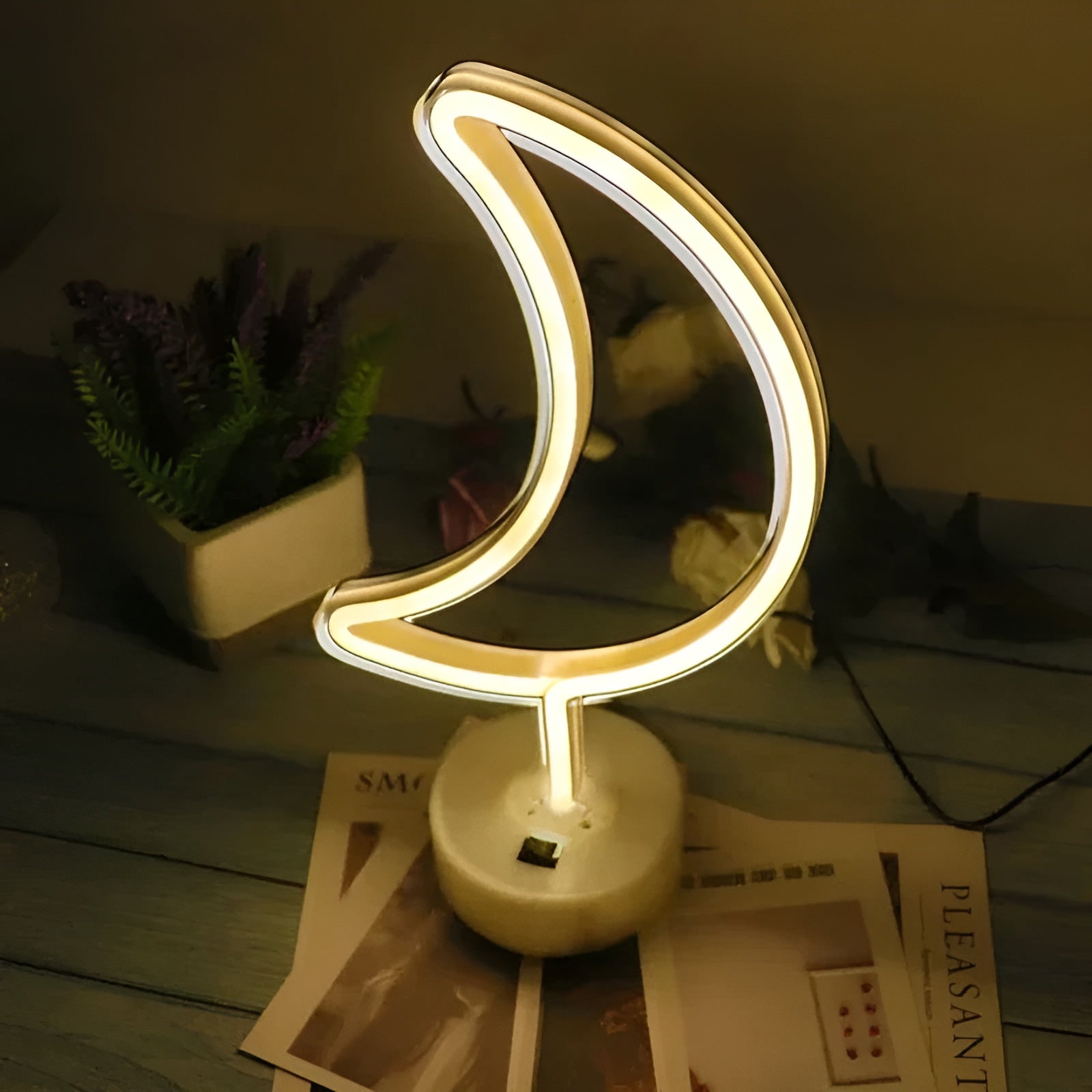 Neon Signal Lamp Multicolor Decorative Indoor Lighting with Stable Base