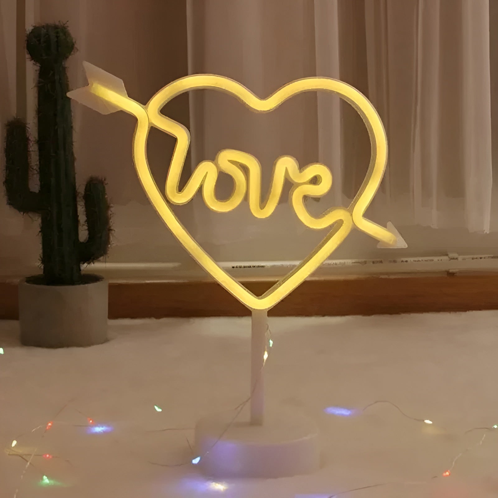 Neon Signal Lamp Multicolor Decorative Indoor Lighting with Stable Base