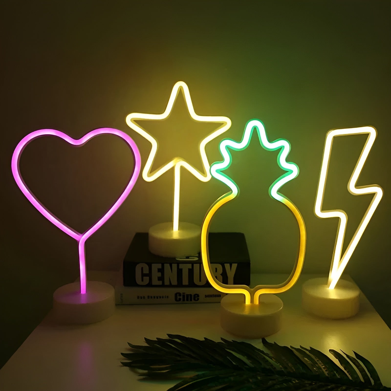Neon Signal Lamp Multicolor Decorative Indoor Lighting with Stable Base