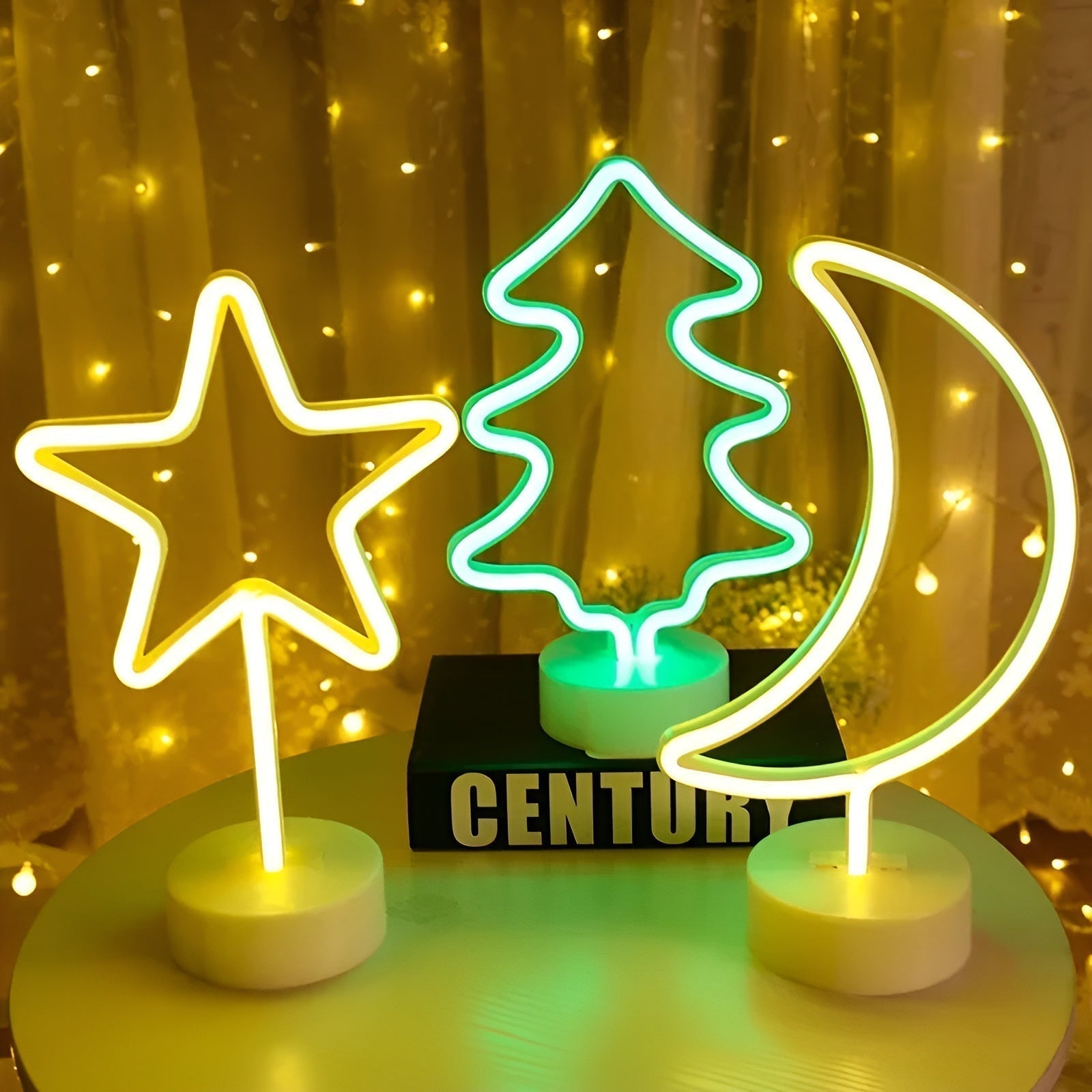 Neon Signal Lamp Multicolor Decorative Indoor Lighting with Stable Base
