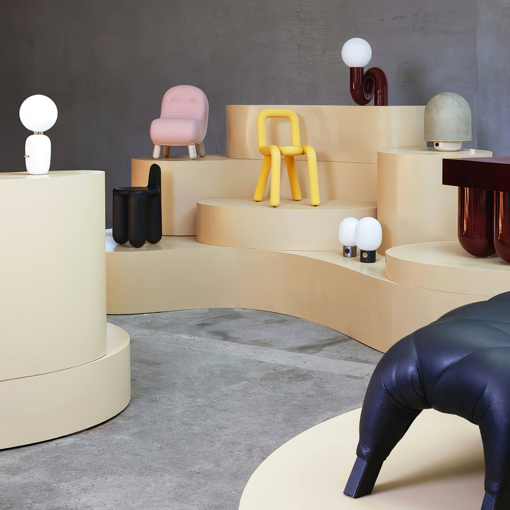 N Shape Rounded Glass Table Lamp