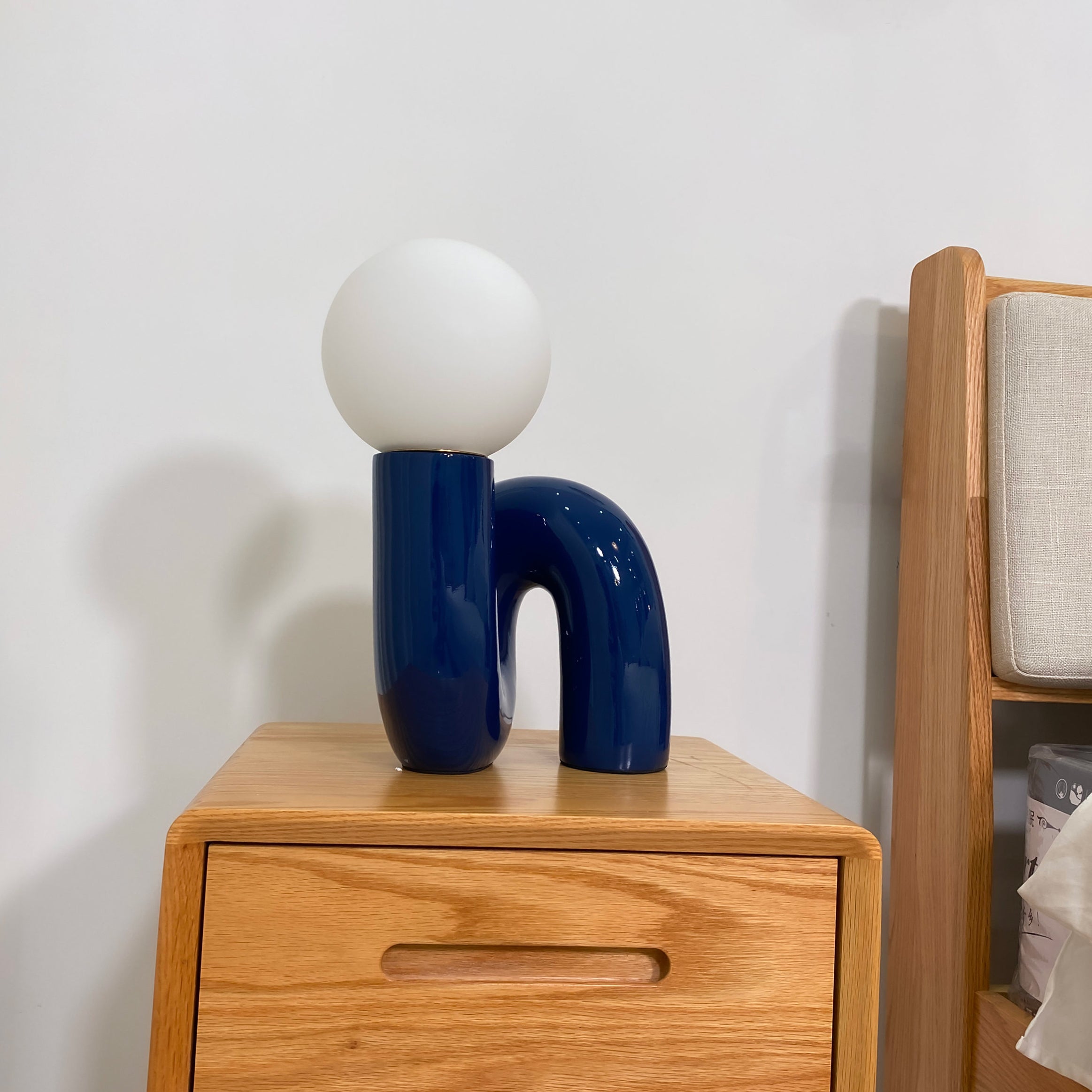 N Shape Rounded Glass Table Lamp