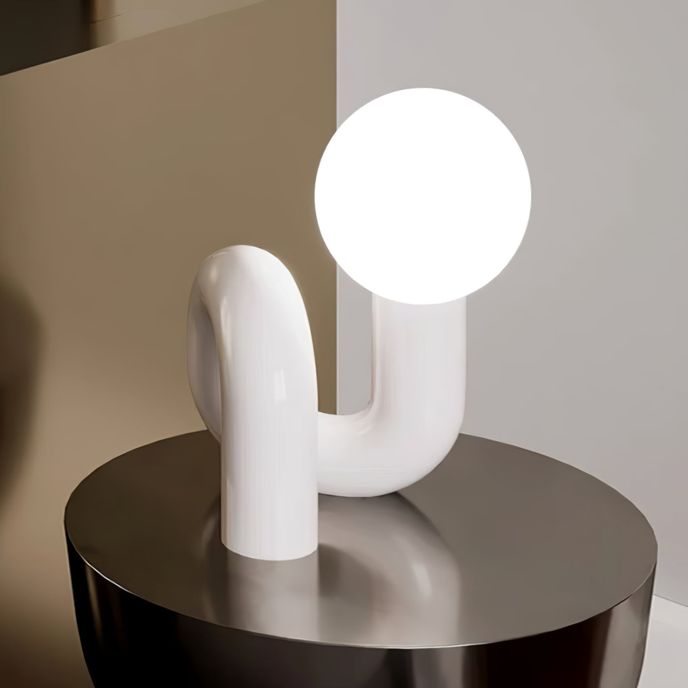 N Shape Rounded Glass Table Lamp