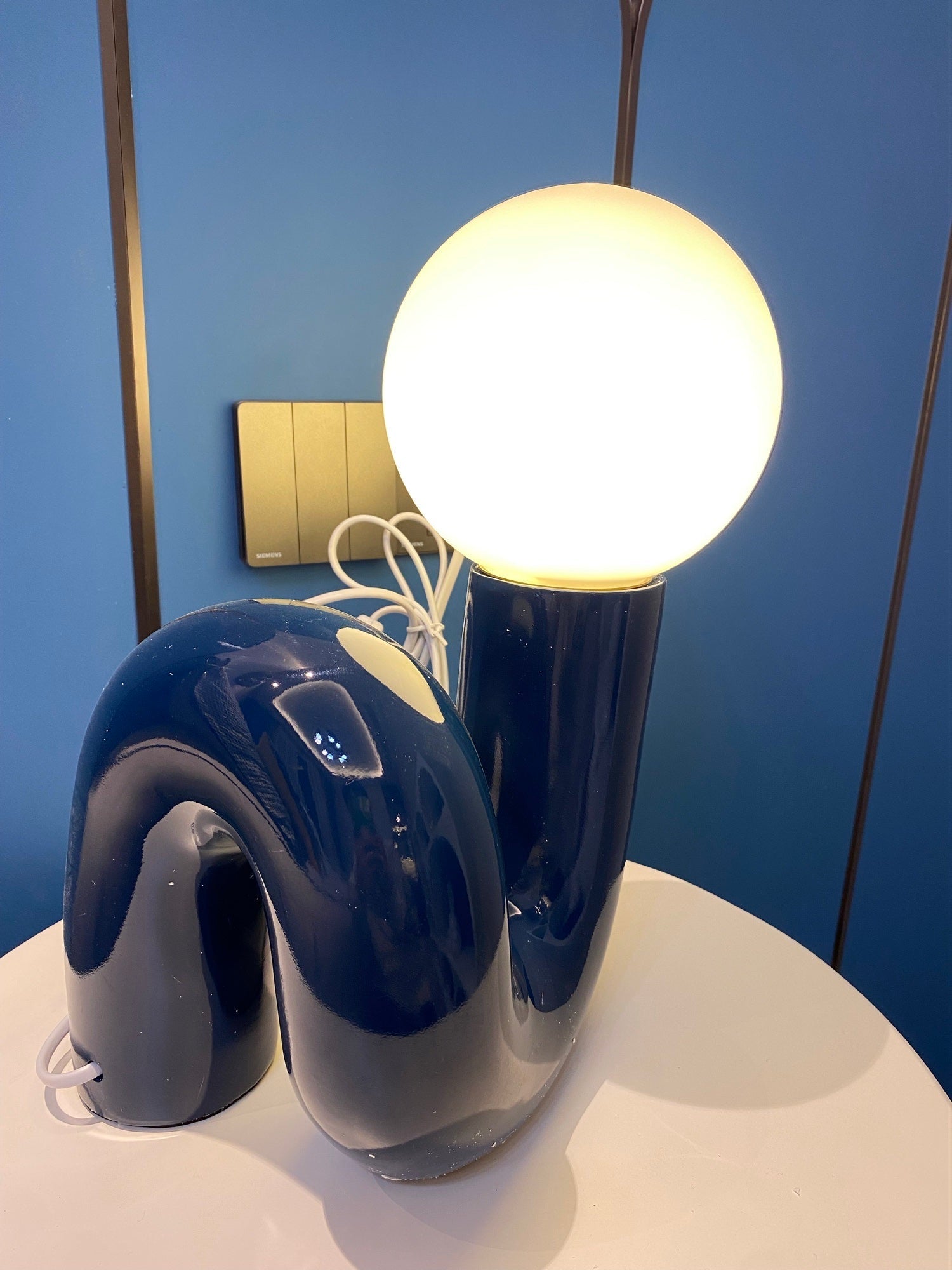 N Shape Rounded Glass Table Lamp