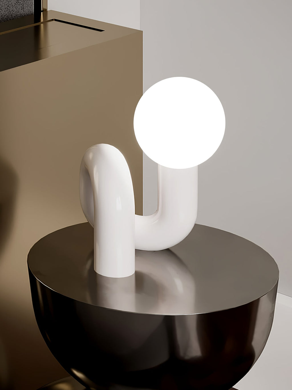 N Shape Rounded Glass Table Lamp