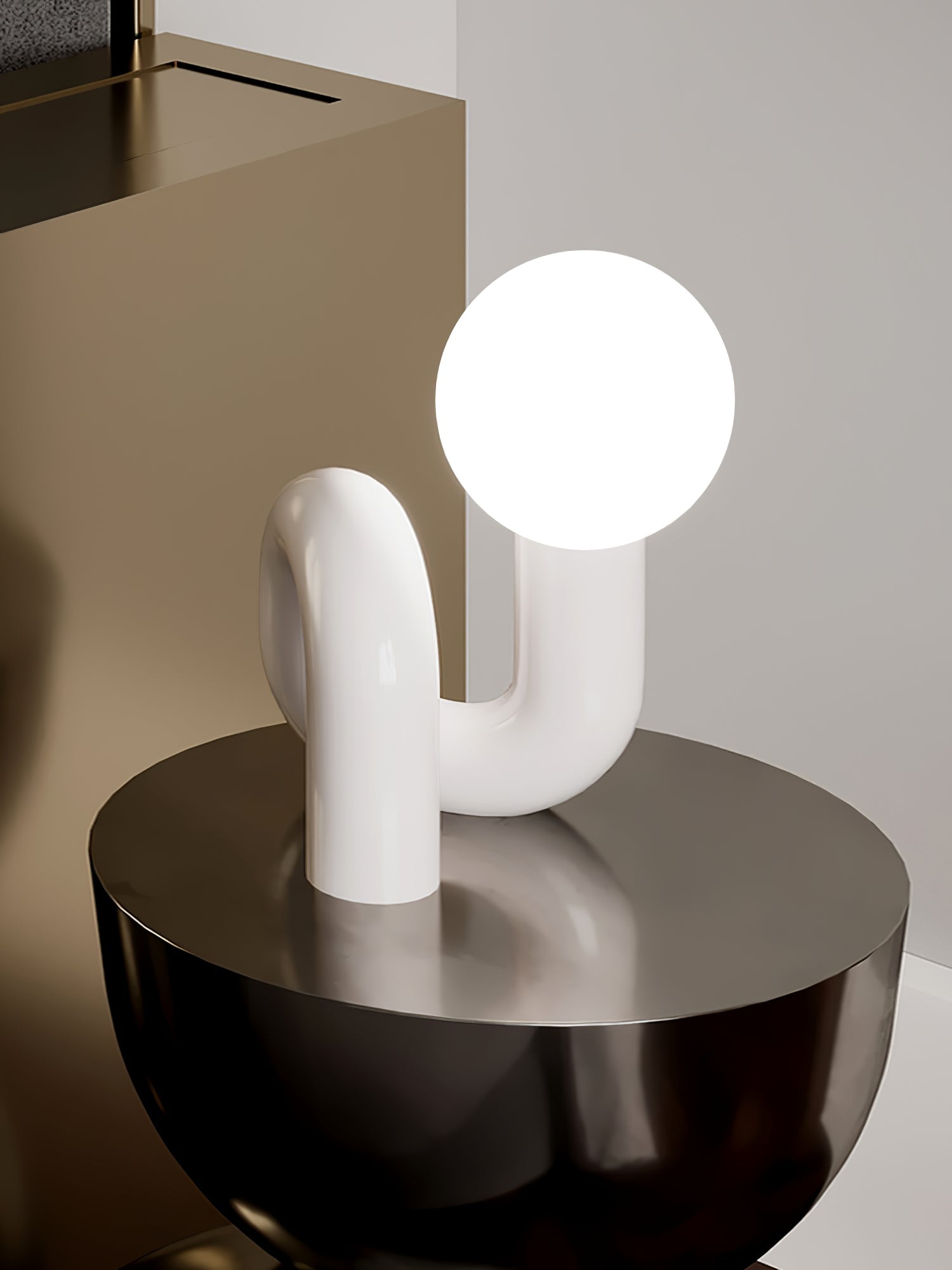 N Shape Rounded Glass Table Lamp