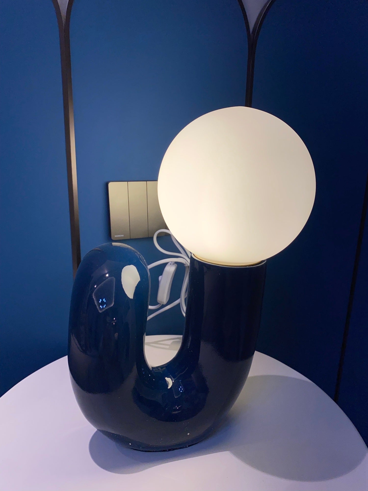 N Shape Rounded Glass Table Lamp