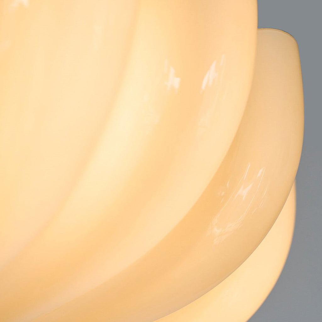 Nerida Rippled Glass & Wood Semi-Flush Mount