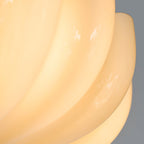 Nerida Rippled Glass & Wood Semi-Flush Mount