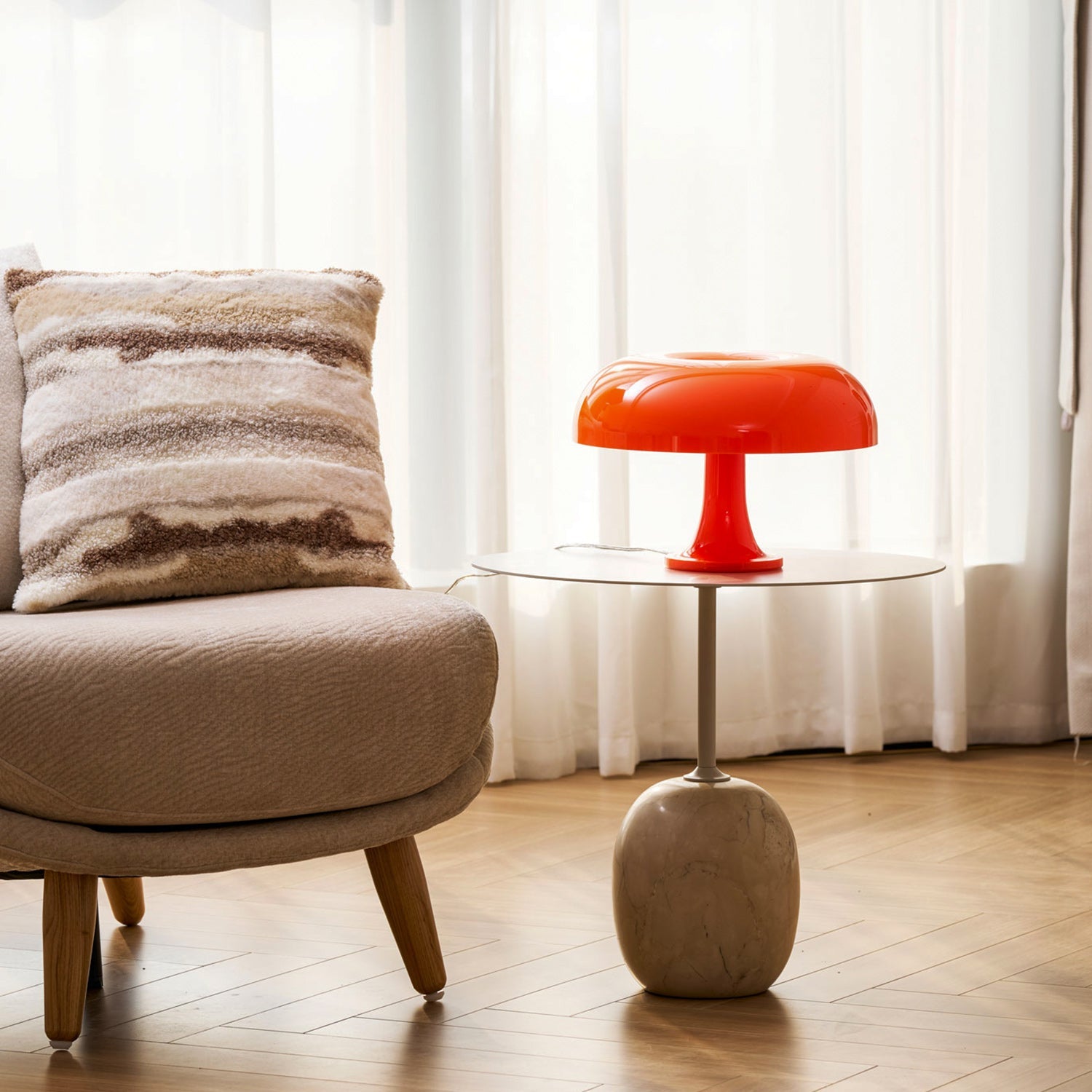 Retro Mushroom Dome Table Lamp in Bold Colors