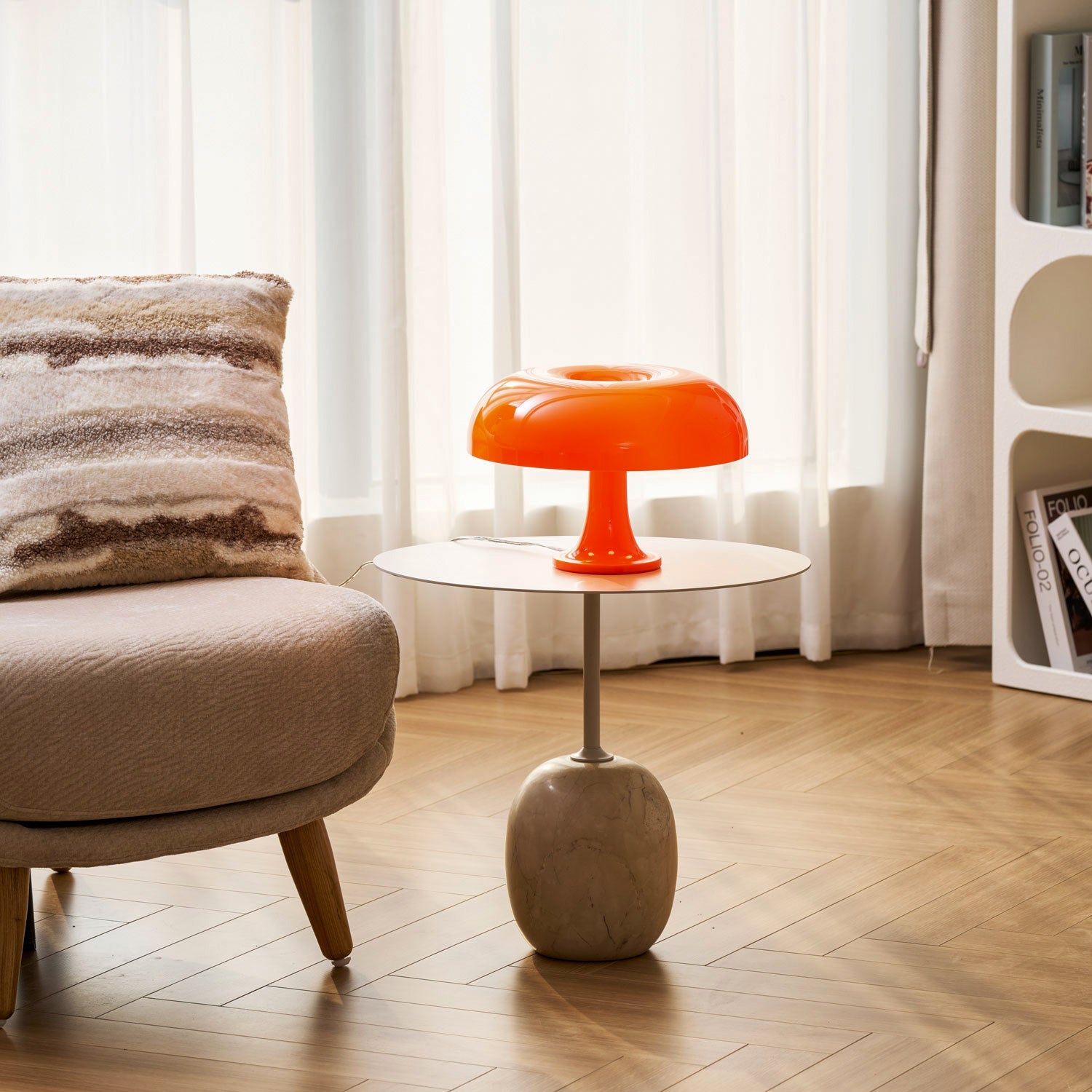 Retro Mushroom Dome Table Lamp in Bold Colors