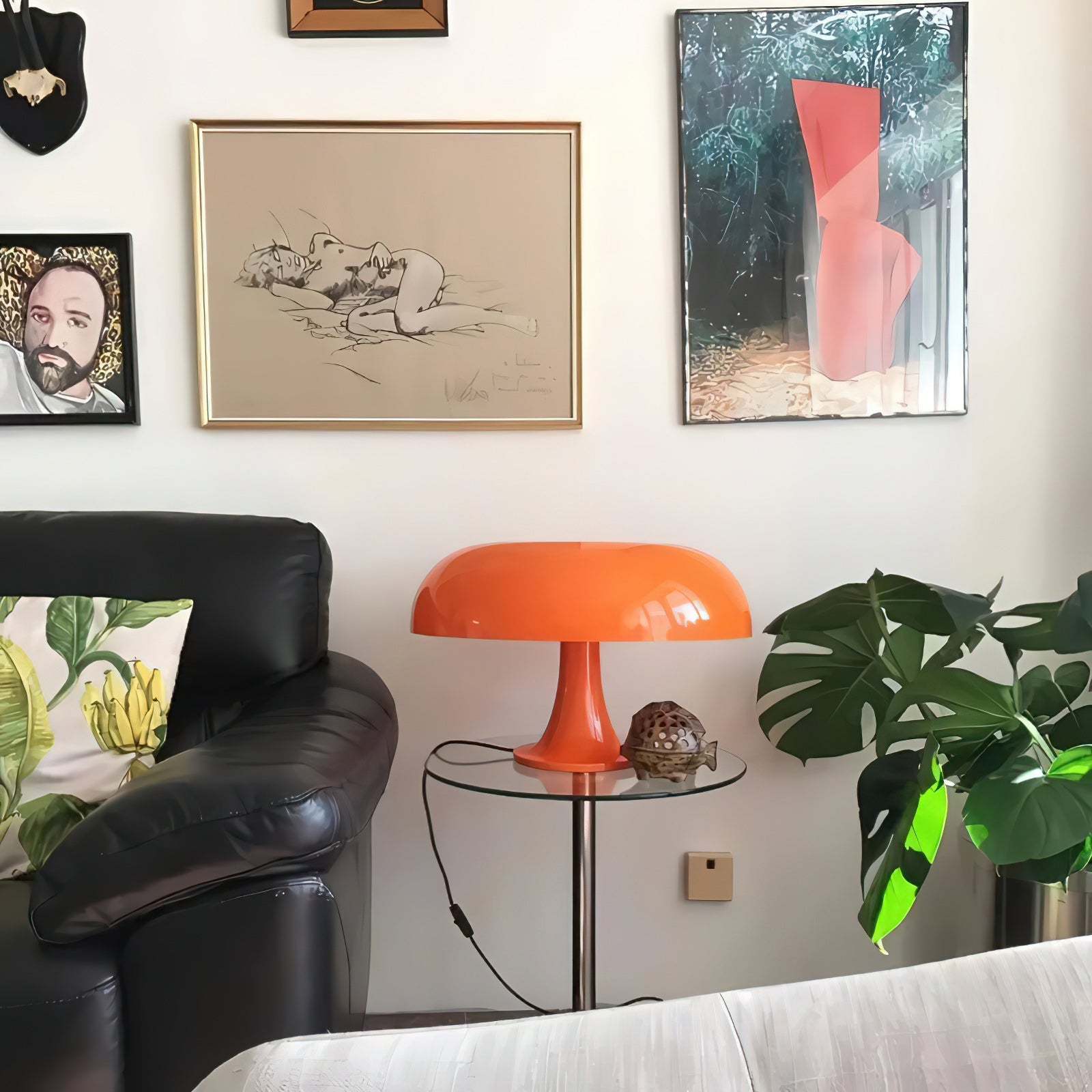 Retro Mushroom Dome Table Lamp in Bold Colors