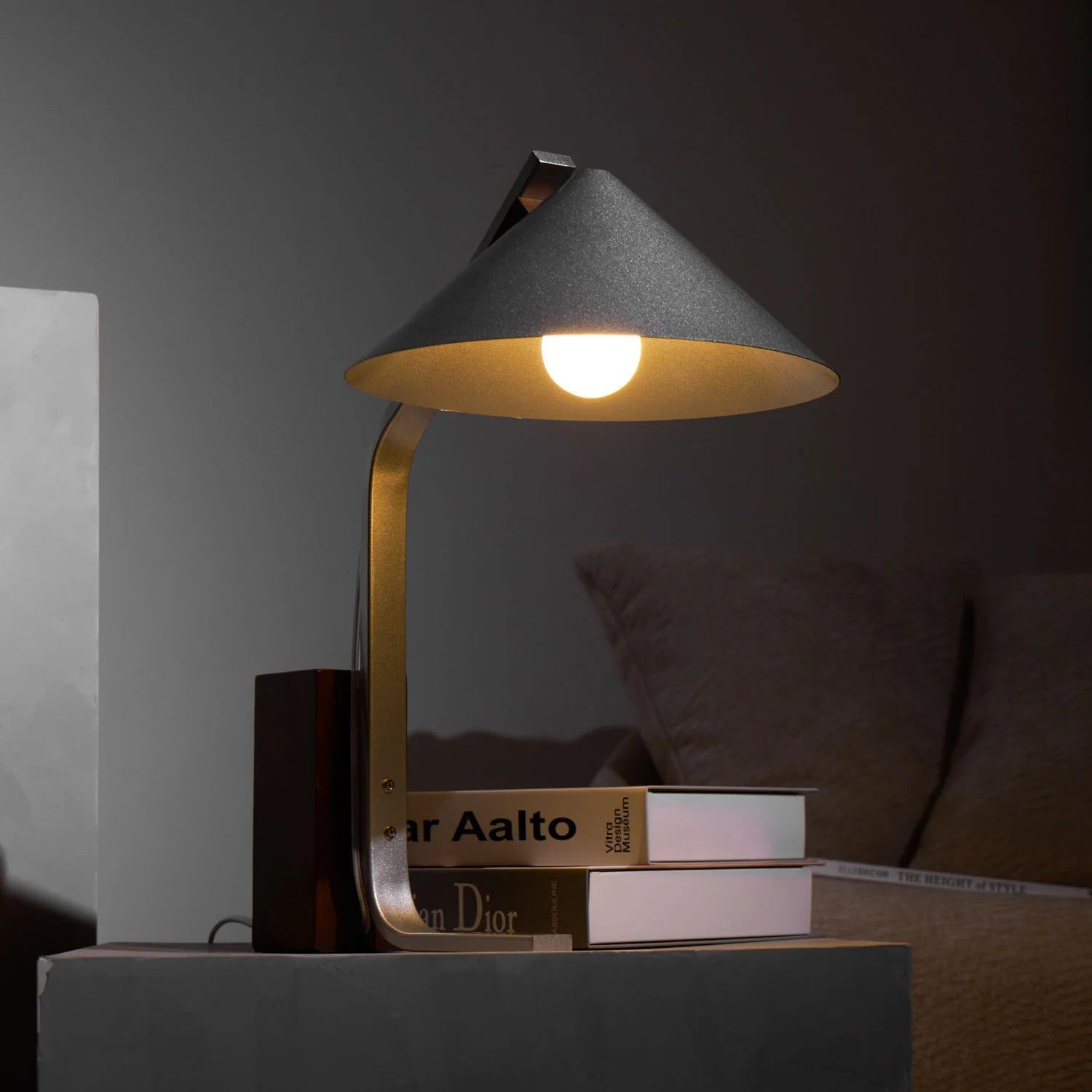 Neuf Cone Wood & Metal Table Lamp